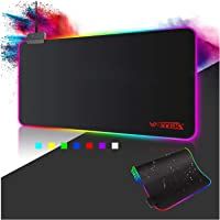 Los mejores  - Alfombrilla de Ratón RGB- (800×300×4mm) 7 Colores con 14 Modos de Luz - Alfombrilla Gaming Extra Grande Base de Goma…